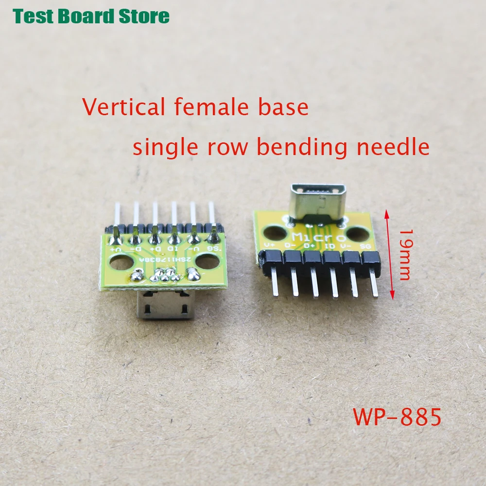 Papan Ujian 1Pcs USB MicroUSB Micro Type C สำหรับท่านชายหญิงหัวเชื่อมต่อ PCB Converter อะแดปเตอร์ Breakout 180องศาแนวตั้ง