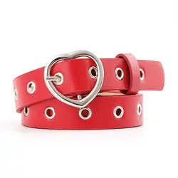 Woman black belt New simple fashion waistband Dopamine-embellished jeans with student insf style love buckle