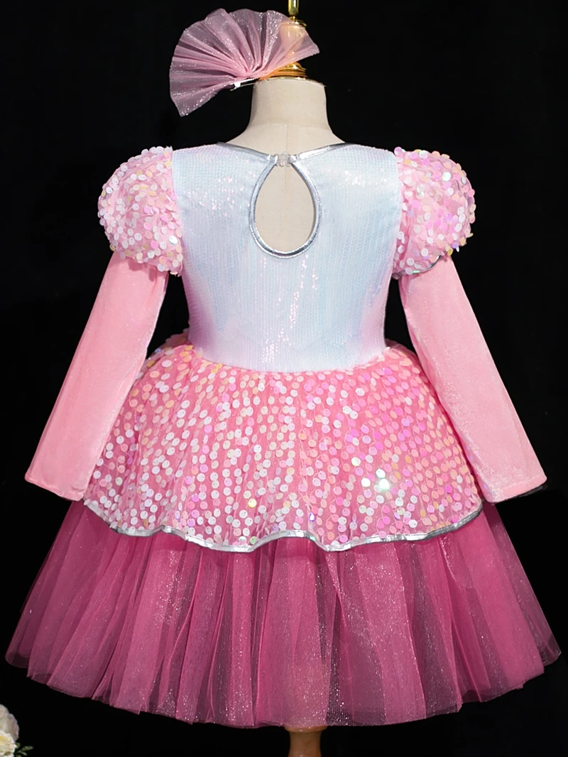 June 1 Children's Modern Dance Costume Stage Performance Dress Pink Fluffy Skirt Girls Kindergarten Sequins Princess Skirt Girls