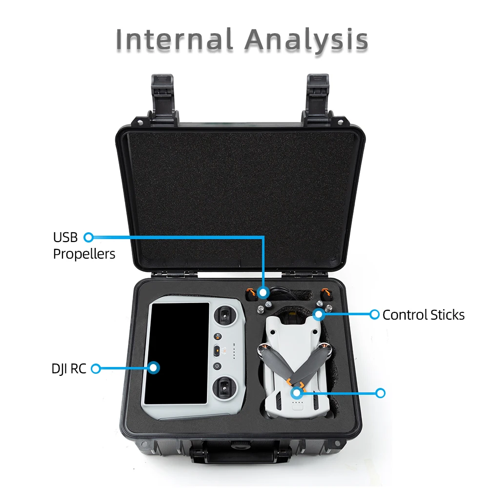 Imagem -04 - Dji Mini Pro Mini Case de Armazenamento Mala Portátil Casca Dura Impermeável à Prova de Explosão Caixa de Transporte Acessório