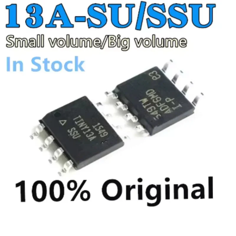 5pcs New and original ATTINY13A-SSU ATTINY13A-SU SOP8 Microcontroller IC patch SOP - 8 8 bits MCU chip micro controller