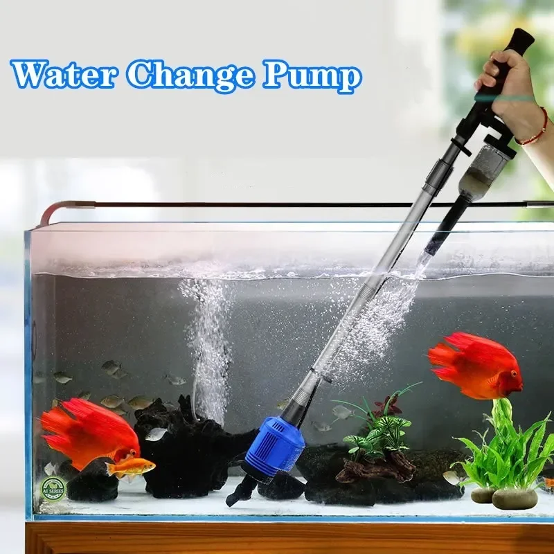 Electric Gravel Cleaner Automatic Aquarium Cleaner with Sponge Filter Fish Tank Vacuum Gravel Cleaner for Medium and Large Tanks