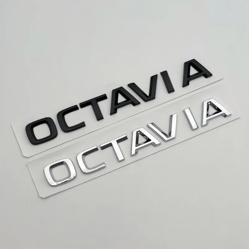 3d ABS Chrome Logo OCTAVIA Emblem Letters Car Trunk Badge For Skoda VRS RS Octavia 1 2 3 4 MK2 MK3 MK4 A5 A7 Sticker Accessories