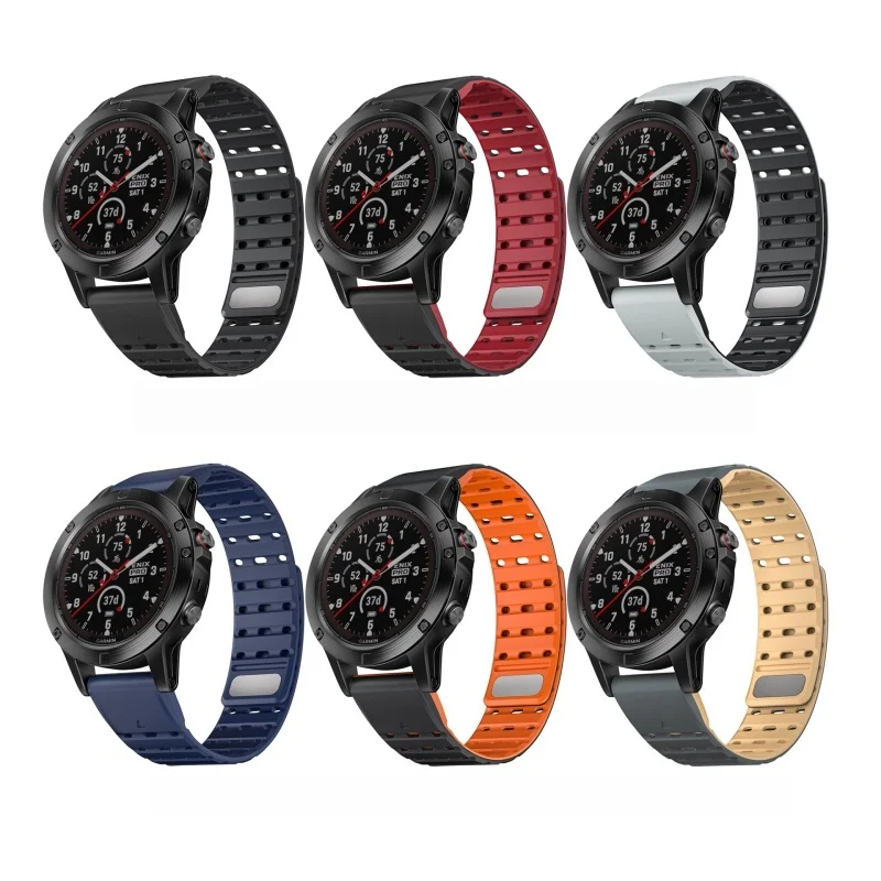 QuickFit Magnetic Silicone Strap For Garmin 22mm Fenix 8 47mm 7 6 Pro 5Plus Bracelet Band Epix Gen2 Forerunner 935 945 Watchband