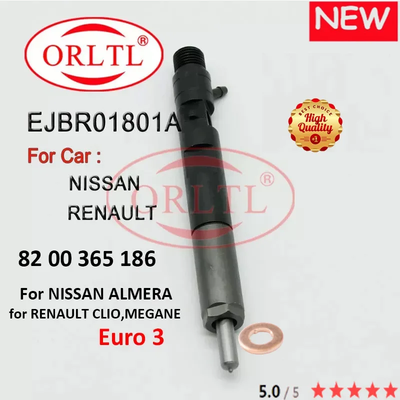 

EJBR01801A 8200365186 NOZZLE L120PBD VALVE 9308-621C Repair Kit 7135-647 Euro 3 For NISSAN RENAULT COMMON RAIL FUEL INJECTOR