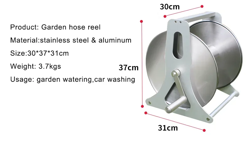 Hot Sale Metal hose reel Garden Hose Reels Stainless steel Garden Tools 2024 NEW