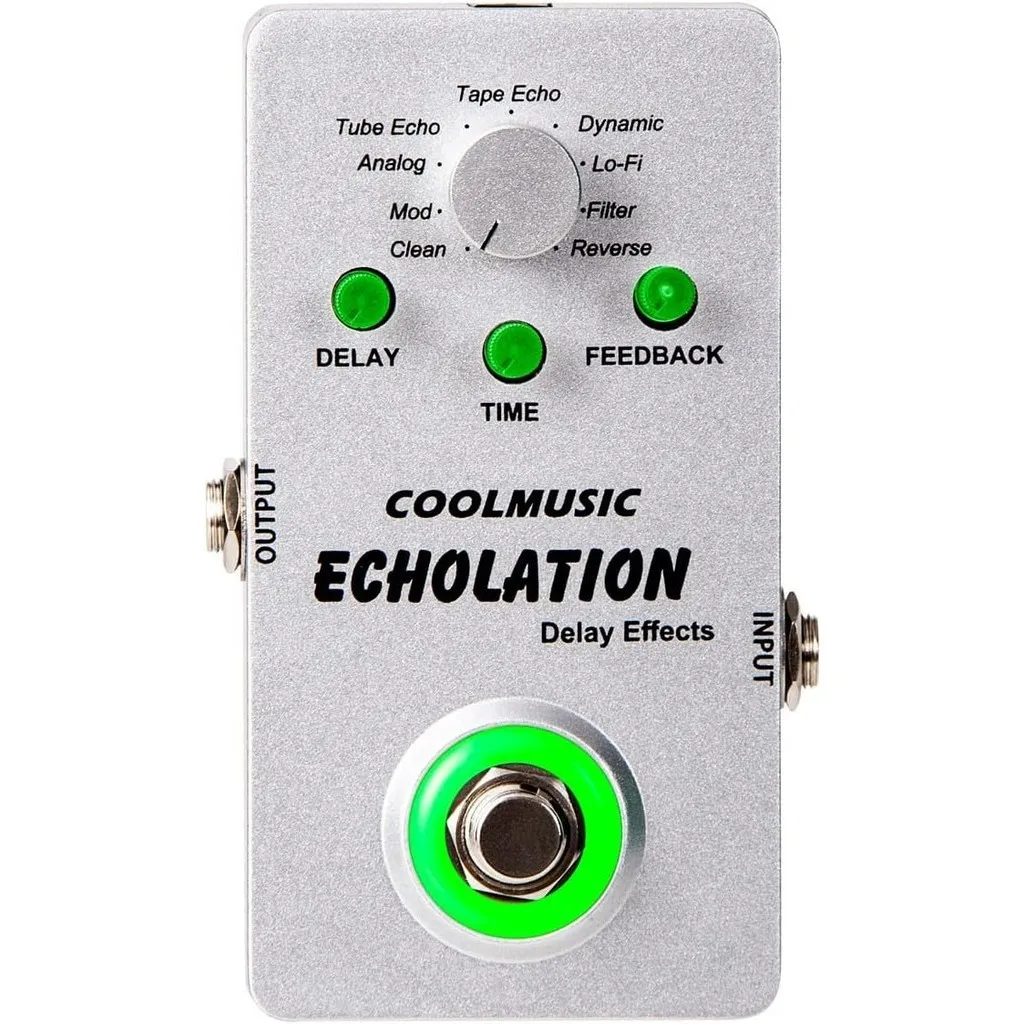 COOLMUSIC A-DE01 Digital Delay Guitar Pedal Echolation Digital Delay Pedal with 9 Effects