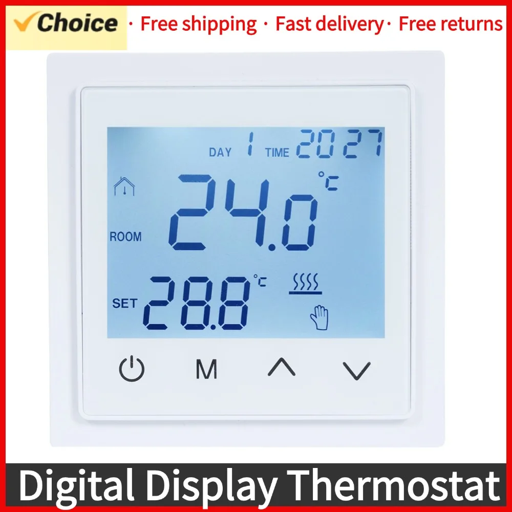 Intelligent Digital Thermostat 16A Floor Heating Temperature Controller LED Touch Screen NTC Sensor Electric Heating Control