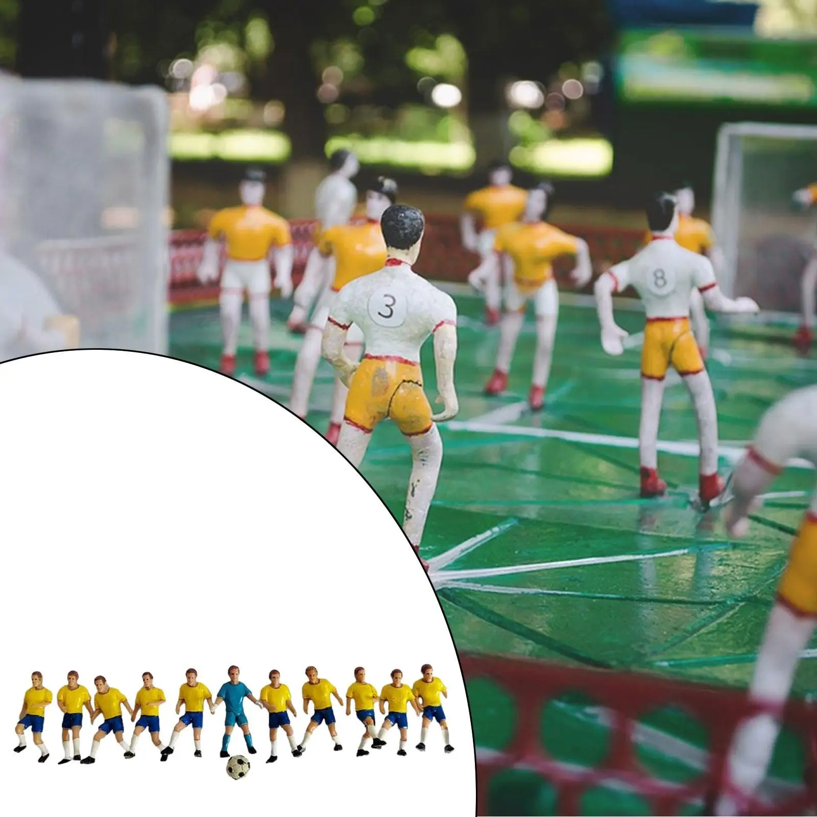 11Pcs Miniature Football Player Figures Soccer Guys for Architecture Model
