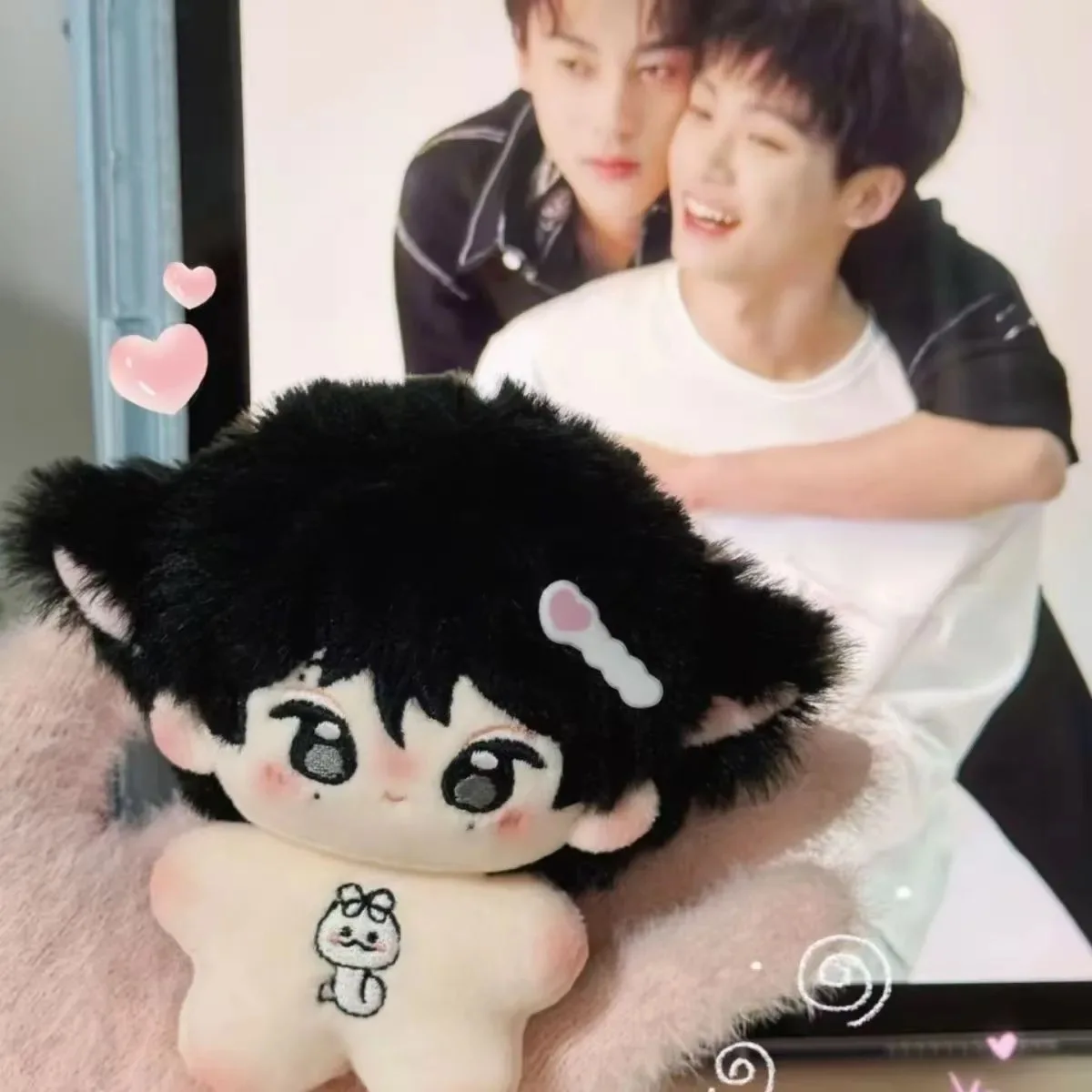 عكس الحب Ziyu Tian Xuning تأثيري سمة جديد أنيمي 10 سنتيمتر القطن دمية المحيطة مروحة دمية قلادة