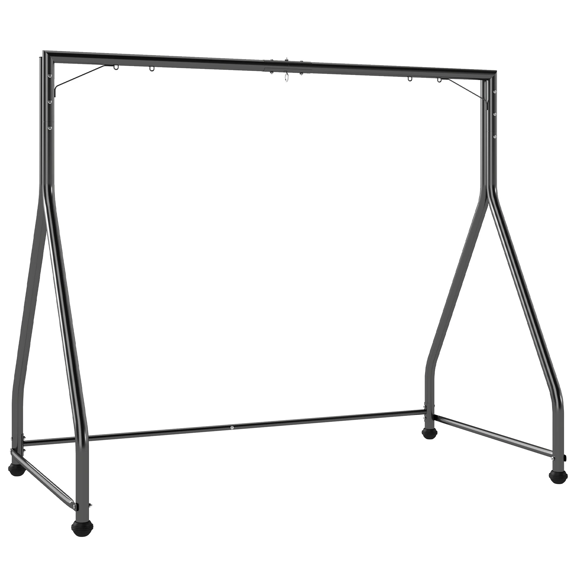Outsunny Soporte para Columpio de Acero Carga 360 kg 210x117x175 cm Negro