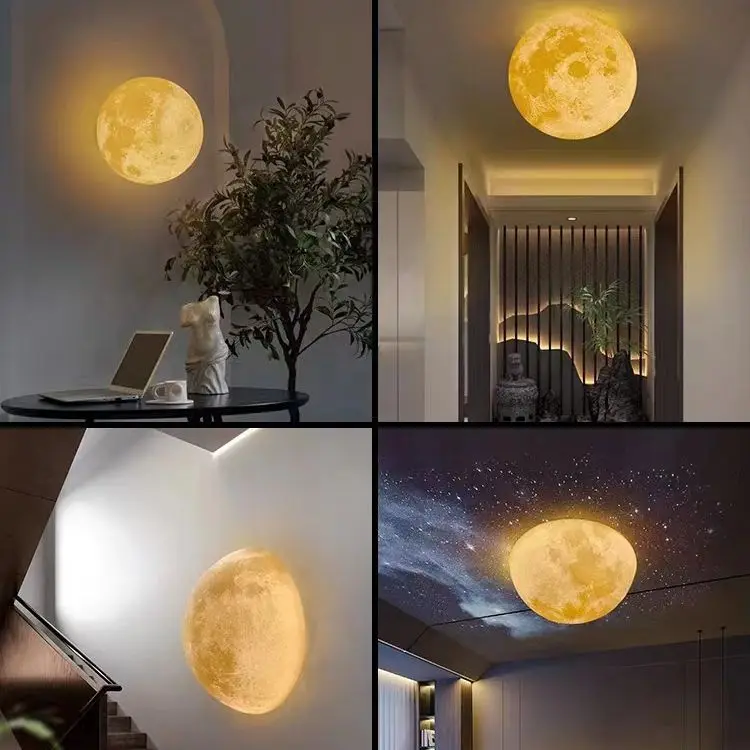 Semi-lunar wall lamp semi-spherical wall lamp corridor staircase bedroom bedside restaurant creative oversized Bauhaus wall lamp