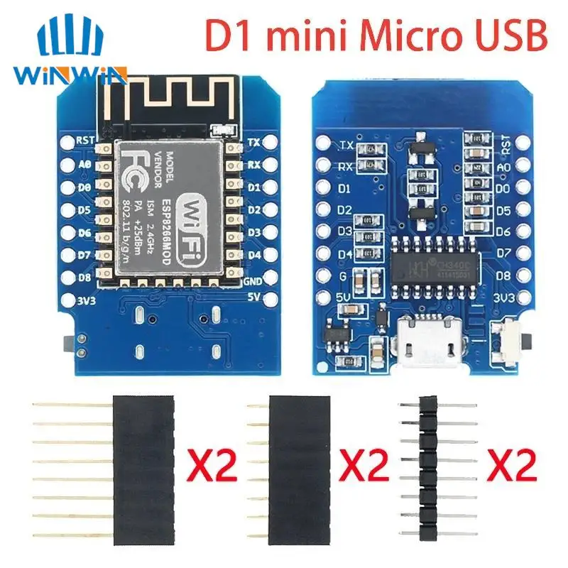 D1 Mini TYPE-C/MICRO ESP8266 ESP-12F CH340G V2 USB D1 Mini WIFI макетная плата D1 Mini NodeMCU Lua IOT плата 3,3 В с контактами