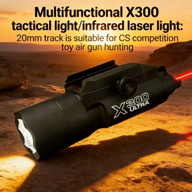 

Multi-Functional X300 Light 20mm Rail Compatible for Toy Airsoft Guns CS Wargames Hunting Gear