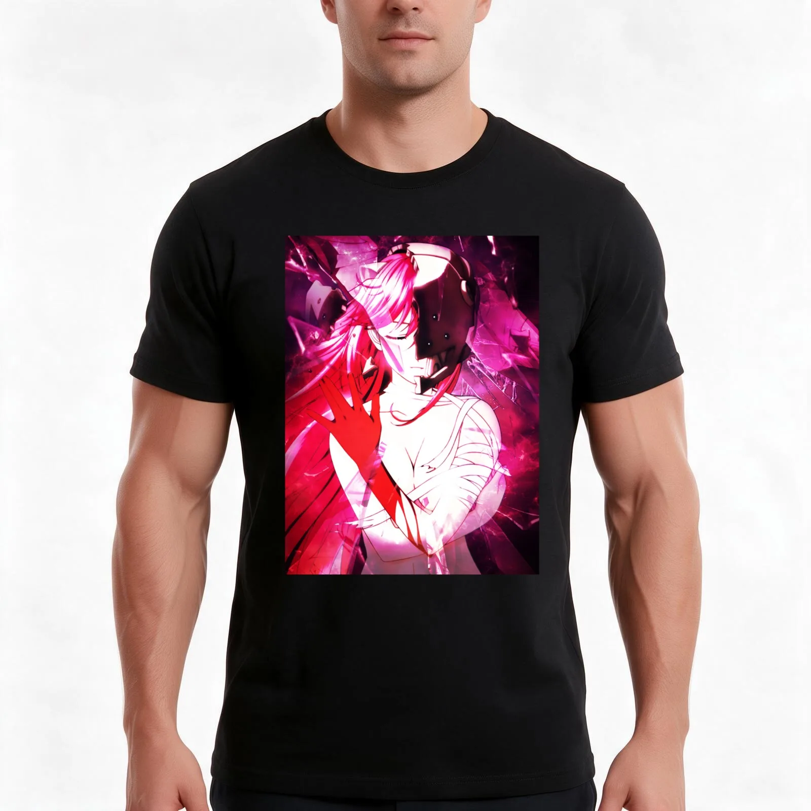 Lucy Kaede Elfen Lied T-Shirt, Summer Casual Cotton Tee, Oversized Streetwear Tops, Vintage Graphic Print, Unisex Men Women