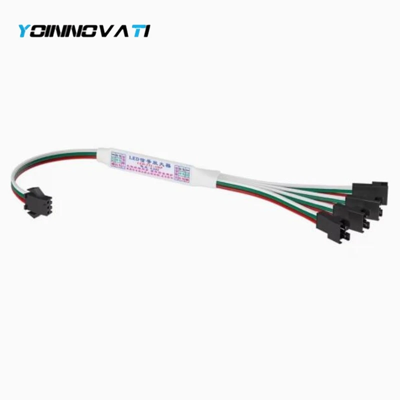 Mini TTL Signal WS2812B LED Amplifier Repeater for WS2812 WS2811 SK6812 3Pin Addressable RGBIC LED Strip String Module 1 TO 4/8