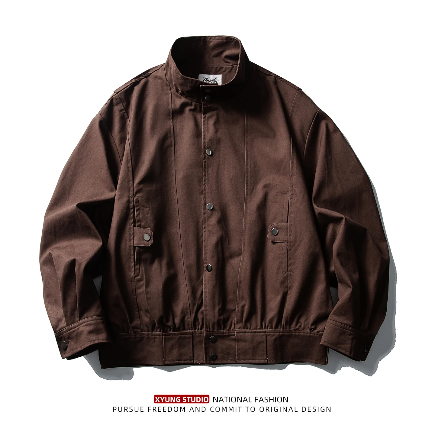 

Американская свободная повседневная мужская куртка на весну-осень, новая модная брендовая модель с воротником-стойкой, в стиле пэчворк, бейсбольная куртка-бомбер