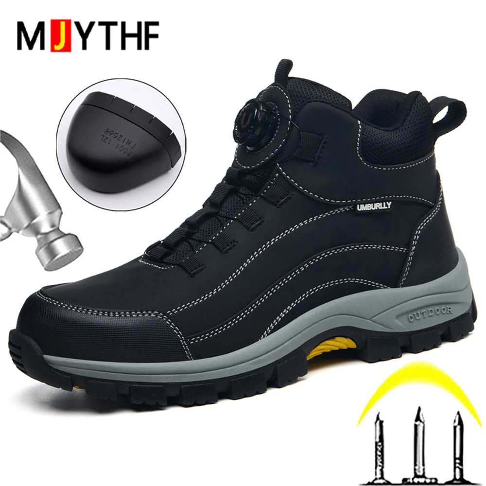

High quality Work Boots Men Shoes High-top Safety Shoes Men Puncture-Proof Security Boots Steel toe shoes Indestructible Boots