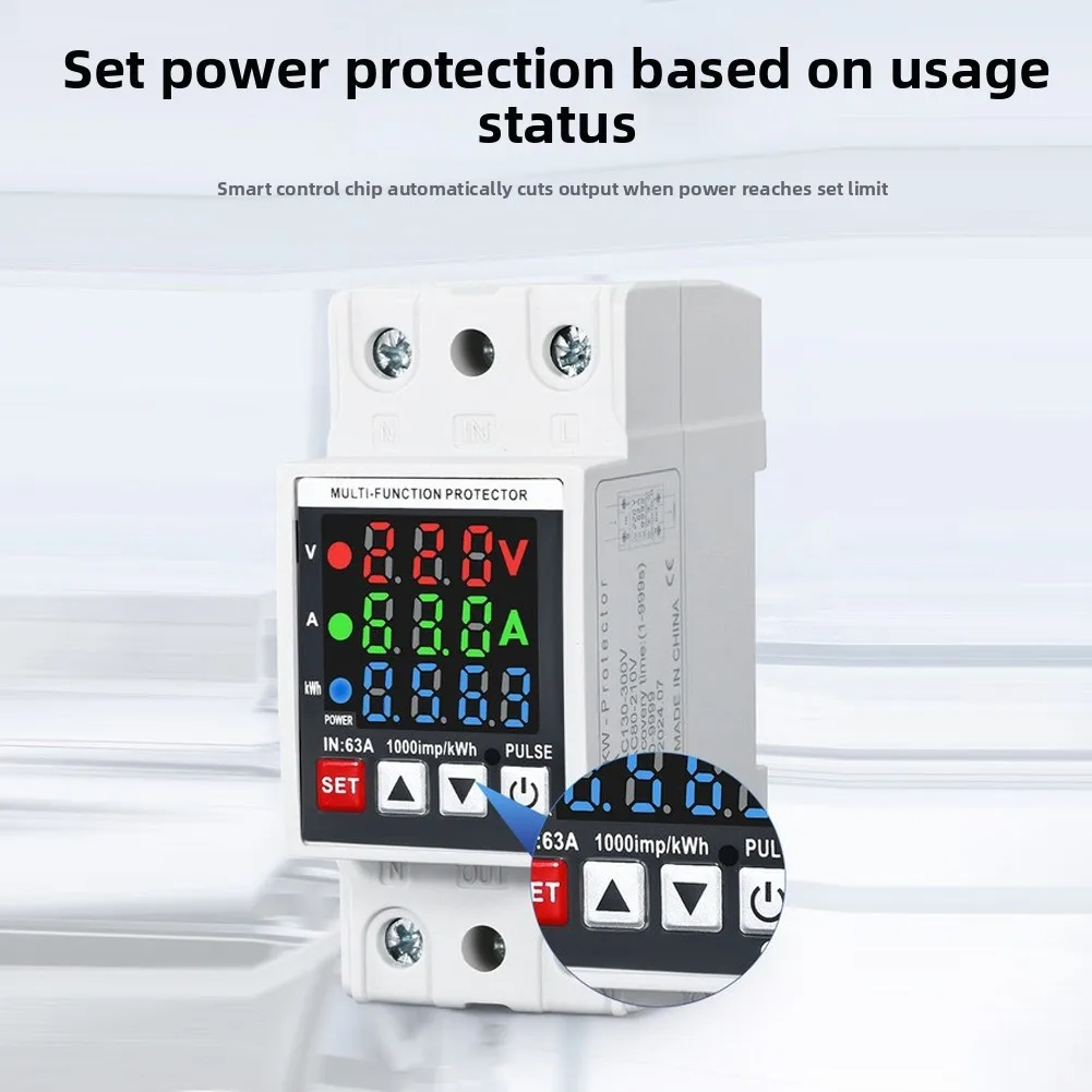 Adjustable Energy Meter With OverUnder Voltage Protection For Home Use For Home Improvement  Tool Accessory