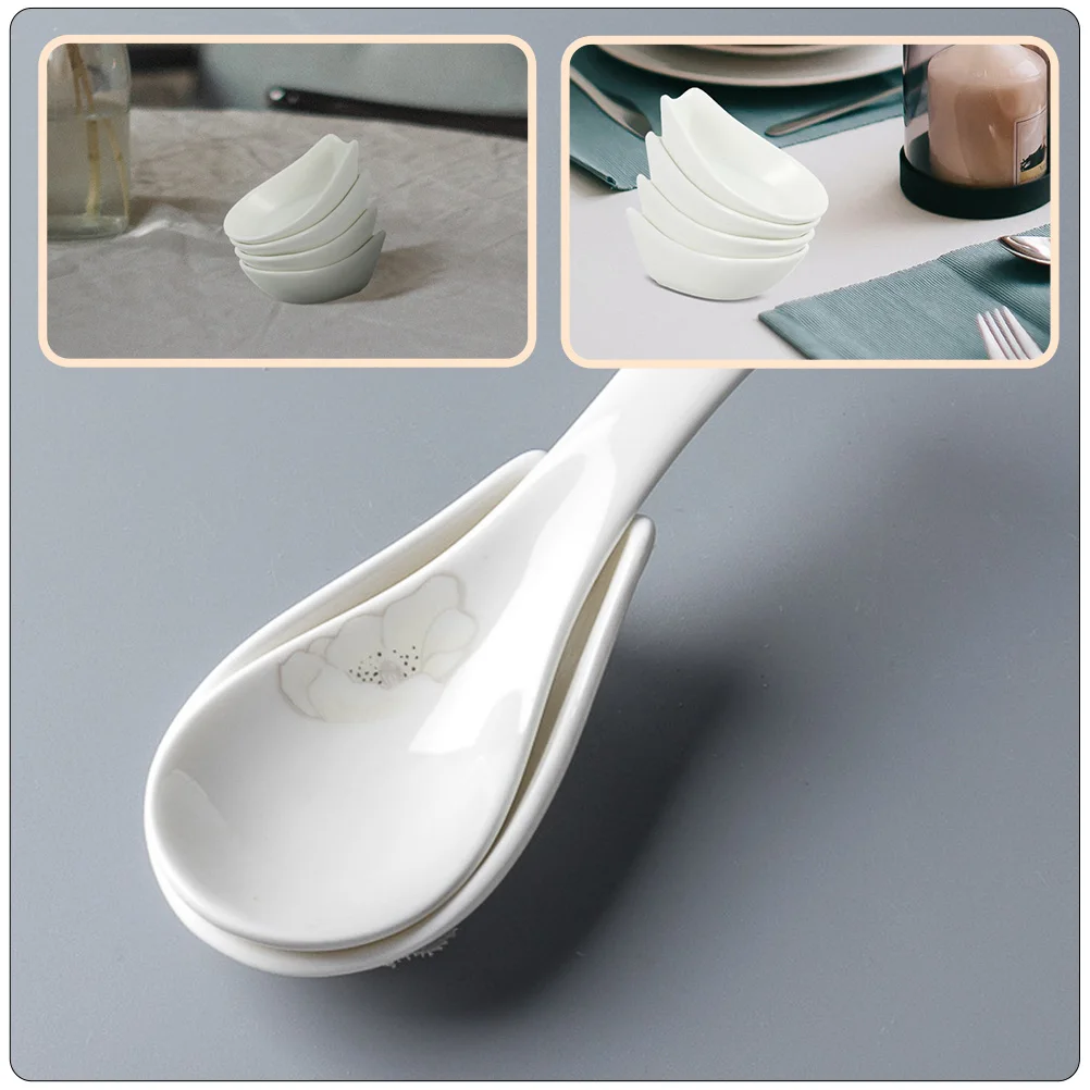 

6pcs Spoon Rest Ceramic Kitchen Utensils Holder Easy Clean Safe Use Soup Ladles Countertop Rack Storage