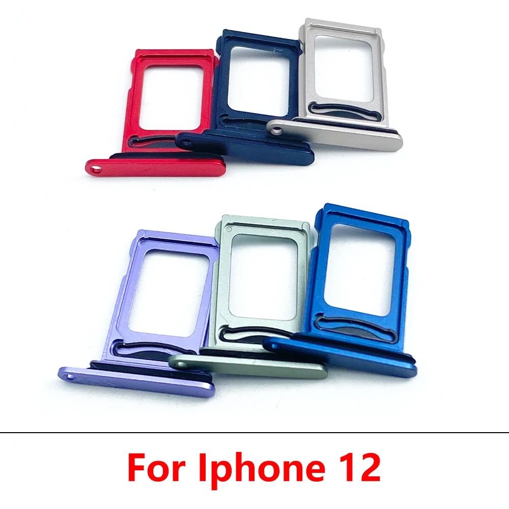 10Pcs,NEW Dual Card For iPhone 12 Pro Max 12 mini SIM Card Tray chip slot drawer Holder Replacement Part Accessories + Pin