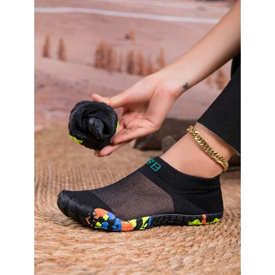 

Водная обувь ZVB для женщин, удобная для ходьбы босиком, с мягкой подошвой, для пляжа/плавания/дайвинга/рыбалки, быстросохнущая, нескользящая, дышащая, летняя