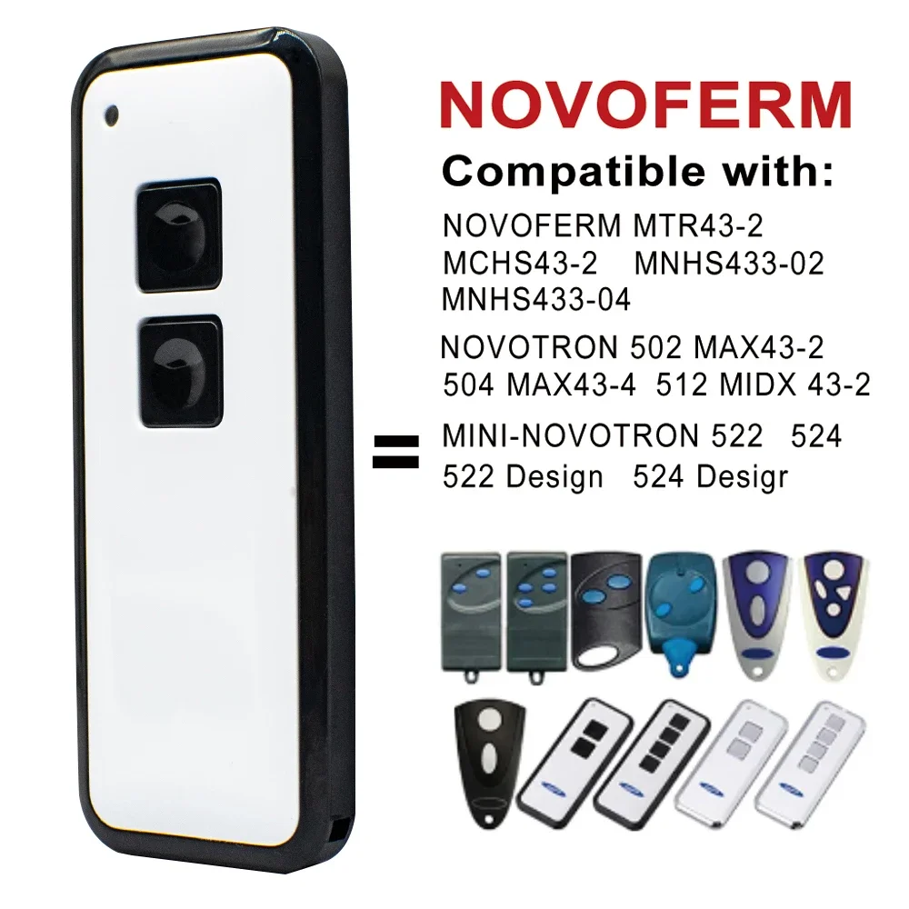 4 Styles Novoferm Mini Novotron 522 524 Garage Door Remote Control Compatible 433.92mhz Rolling Code Handheld Transmitter