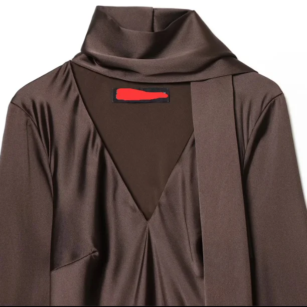 Faionable الحرير يشعر وشاح الدكتور المرأة Faion تصميم الخريف جديد Sle طويل Sve سليم صالح أنبوب مستقيم الدكتور