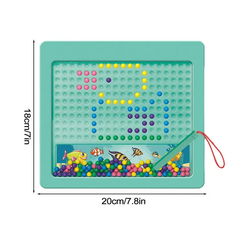 กระดานวาดภาพแม่เหล็กสีรูปร่างรูปแบบ Art Pad Dot ลูกปัดและปากกาการศึกษาก่อนวัยเรียนของเล่นสําหรับเด็กเด็ก