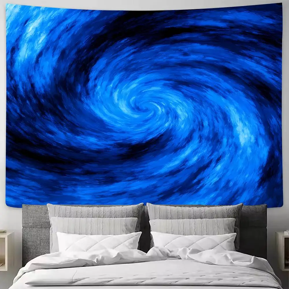 Blues Psychedelic Style Vortex Tapestry Decoration Bedroom Dormitory Background Cloth Home Party Living Room Club Tapestry