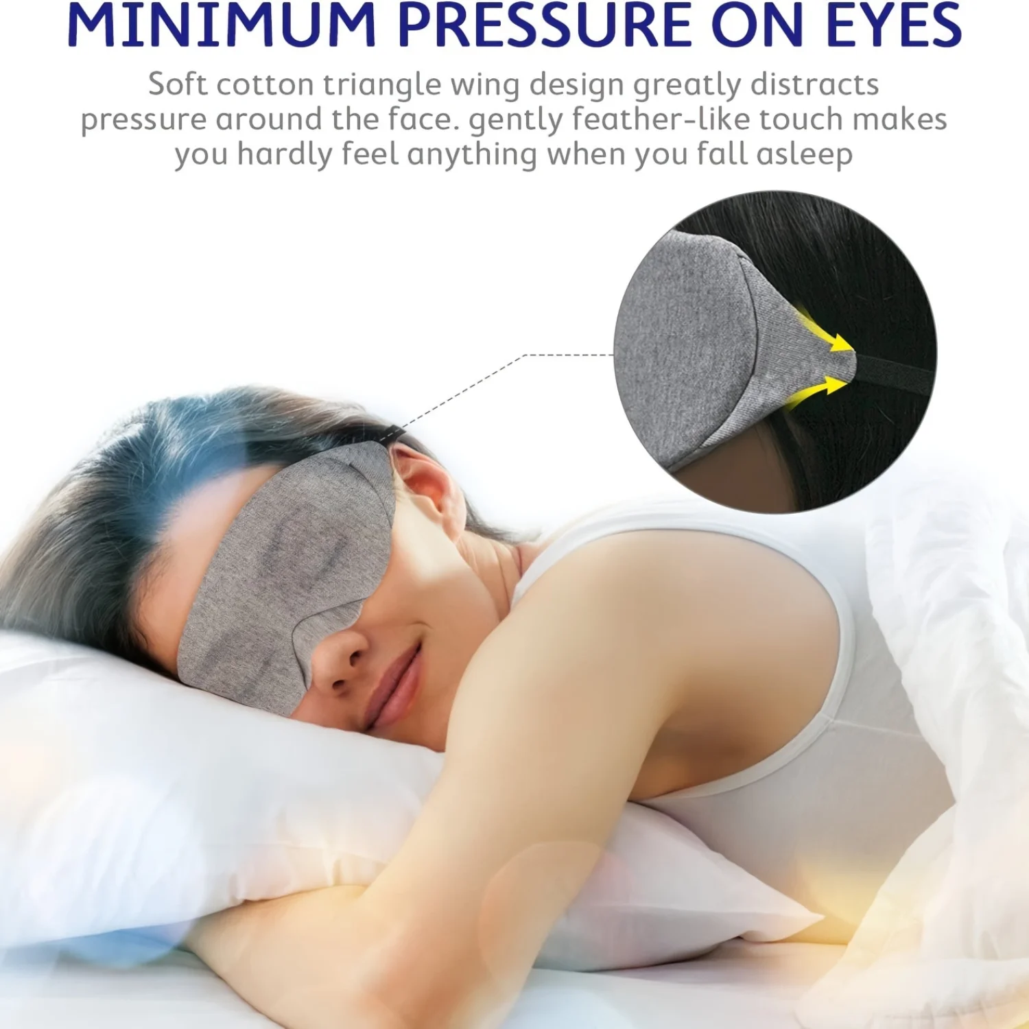 1 máscara de ojos de algodón con cable incorporado para un ajuste perfecto en la nariz: diseño ajustable para una máxima comodidad