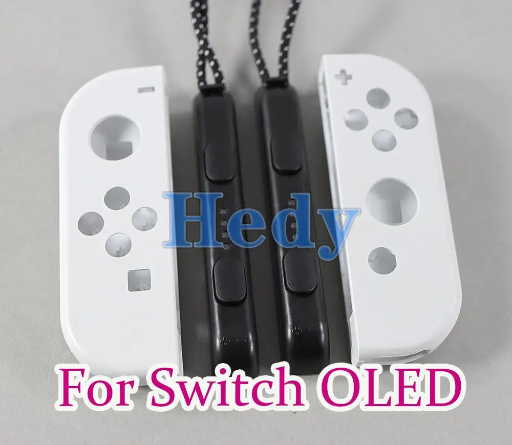 10sets For Nintendo Switch/OLED JoyCon Joy Con Original White Replacement Housing Shell Case with Hand Strap Black