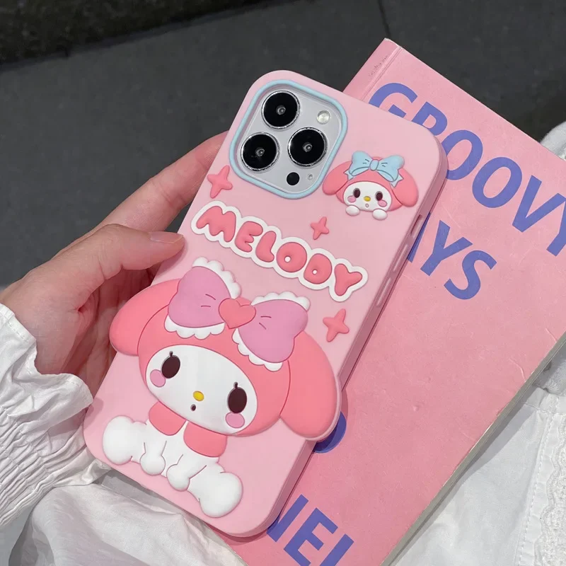 

Kawaii Melody IPhone Case for 15 14 Pro Max Cute Cartoon Phone Case for 16 Pro Max Apple 13 12 Pro Protective Silicone Cover