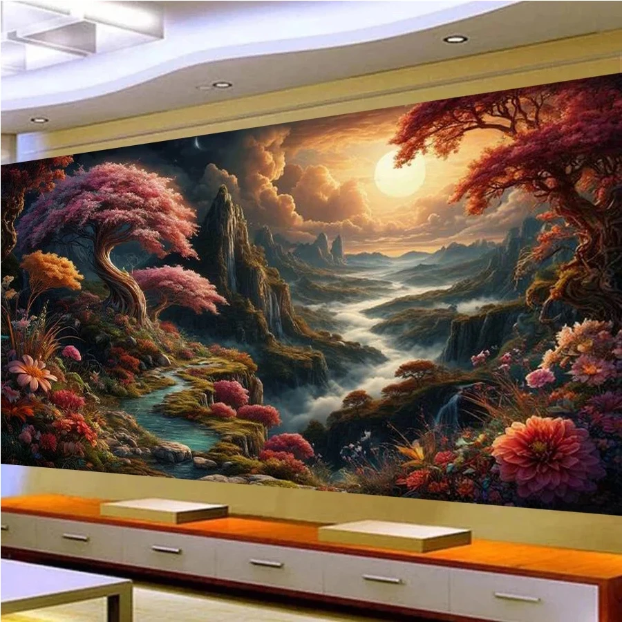 

Закат, лесной пейзаж, наборы для алмазной живописи «сделай сам», пейзаж, горное озеро, полная мозаика, вышивка, облаколенд, каньон, большой домашний декор