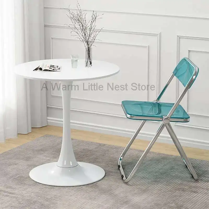 

Iron White Table Coffee Dining Basses Round Minimalist Tables Coffee Circle Metal Tea Stolik Kawowy Garden Furniture Sets