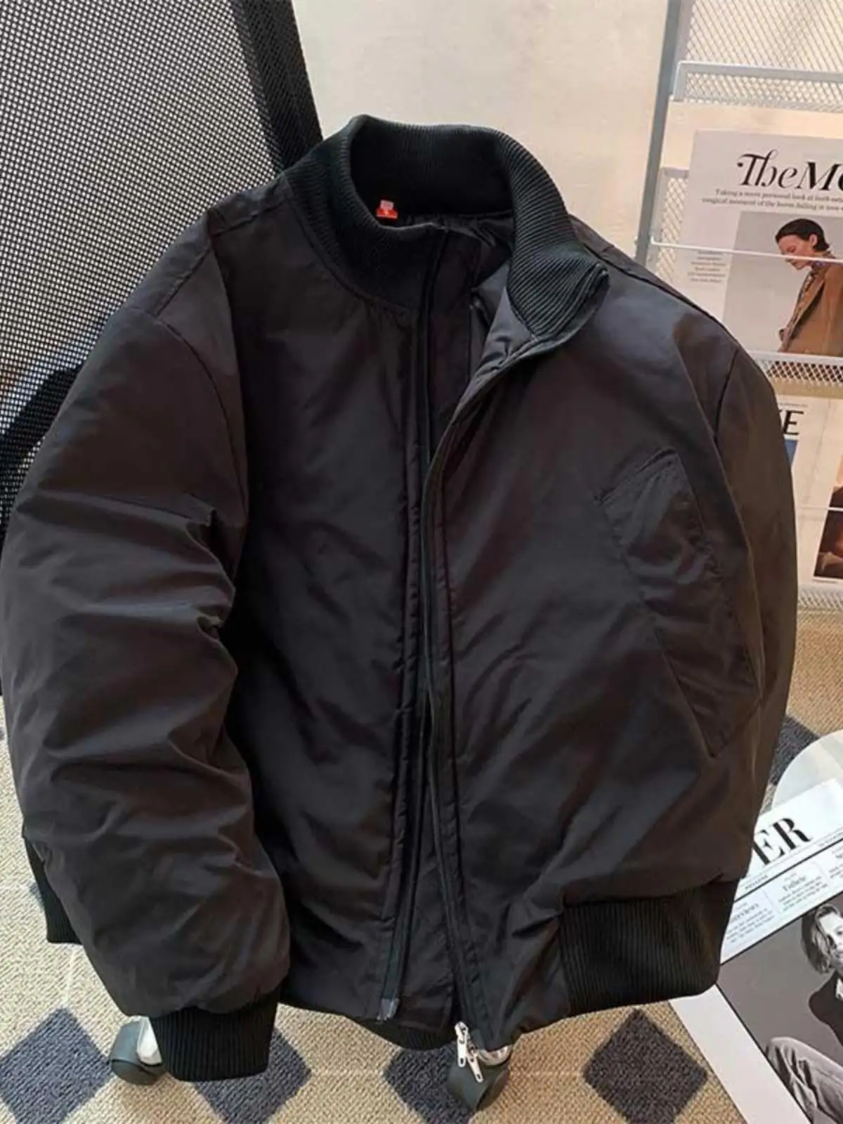 

Winter Thiened ort Cotton Jaet Men's Casual Loose Sle Retro Japanese Brand Youth Cotton Coat Stand Collar Warmth