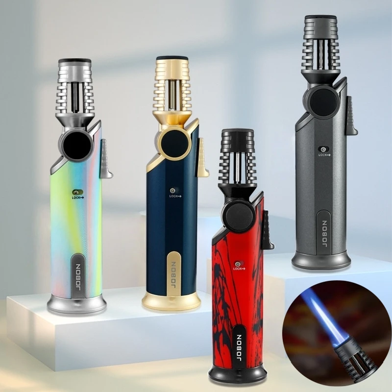 

JOBON Direct Charge Strong Blue Flame Lighter with 360 ° Inverted Ignition Rotating Nozzle Safety Lock Design Inflatable Lighter