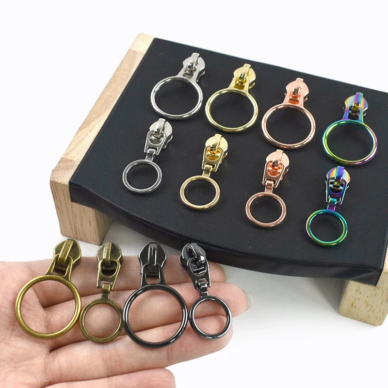 

5/10/20Pcs 5# O Ring Zipper Pullers Jacket Closure Zips Head Sewing Zip Slider Replace Kits Garment Decor Zippers Accessories