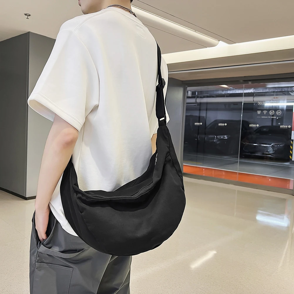 Dumpling Bag Crescent Ladies Handbags Solid Color Simple Fashion Japanese Style Casual Large Capacity Women Travel Sling Bag