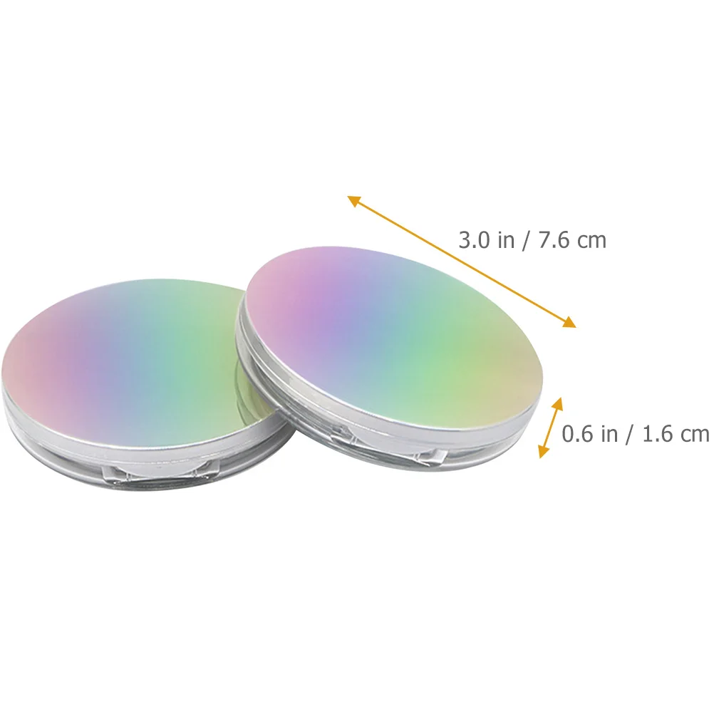 2Pcs Compact Makeup Powder Box with Mirror Leakproof Design Ideal for Blusher Glitter Cosmetics Storage Portable Powder Puff