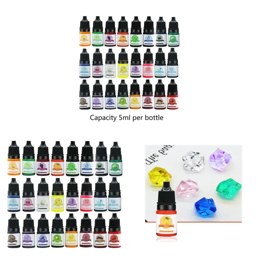 

24Colors Epoxy Resin UV Crafts Pigment Bright Color Non Odor Material Decor