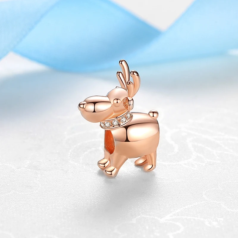 Original 925 Sterling Silver Charms Christmas Santa Reindeer Pendant Beads Fit Brand Bracelets Necklaces Women DIY Jewelry Gift