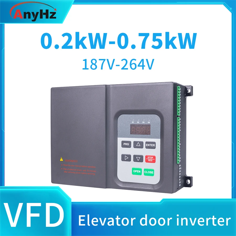 220V 1-Phase Input inverter 200W,400W,750W for Elevator Door Frequency Inverter Converter VFD for 3Phase Motor