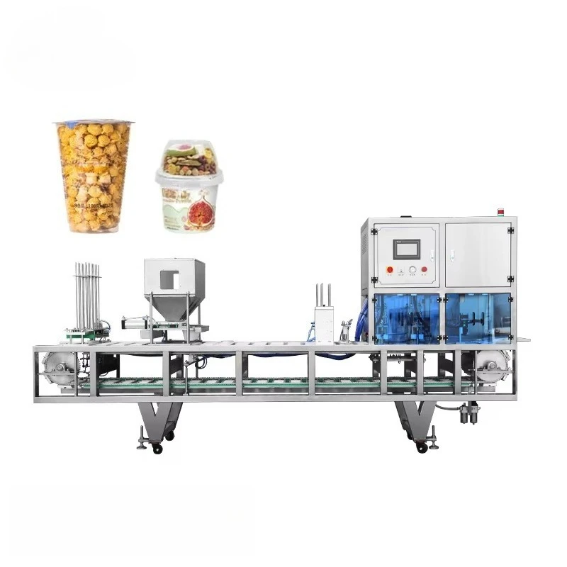 Automatic Weighing Filling Sealing Machine for Grains Large Solid Particle Granule in Paper Plastic Cups Packing Production Line