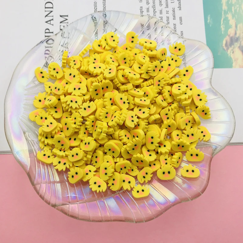 50g/Lot Hot Selling Clay Miniature Kawaii Duck Slice, Cute Monkey Sprinkle for Crafts Making, Phone Deco, DIY