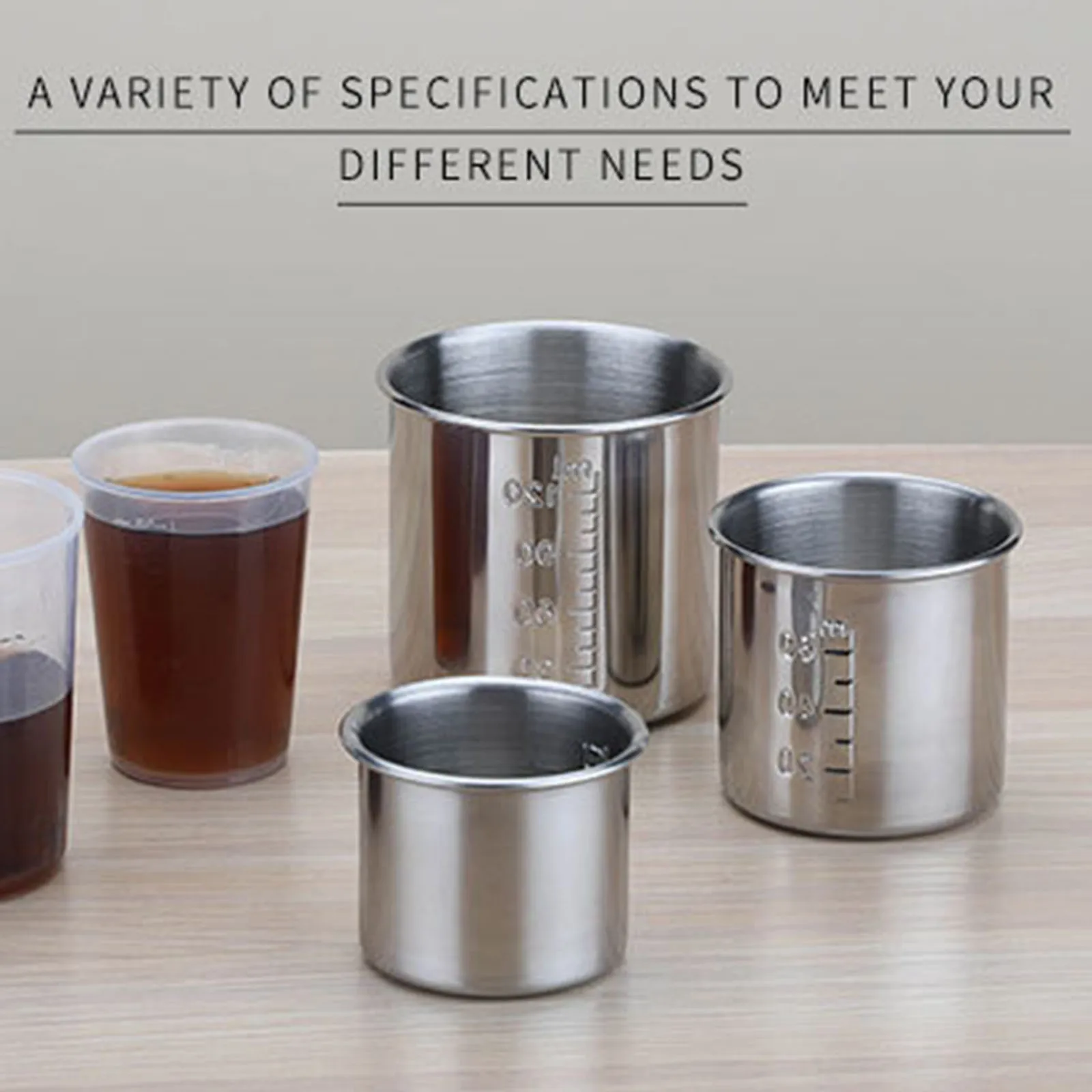 

40/60/120ML 304 Stainless Steel Medical Cup Medication Measuring Cup With Scale odine Proof Medication Delivery Cup (With Scale)