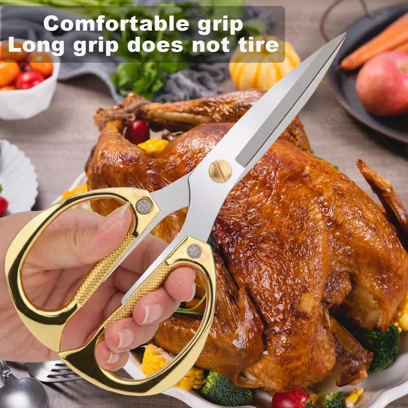 NEUE Erweiterte Küche Schere Edelstahl Huhn Knochen Schere Multifunktionale BBQ Fleisch Schneiden Schere Messer für Küche – Detail 9