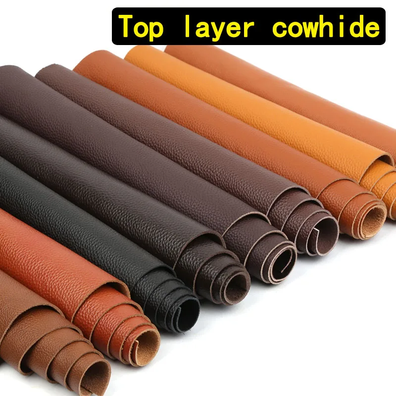 First layer cowhide leather, genuine leather fabric, leather deep brown chestnut sofa, renovated seat headboard soft bag, yellow