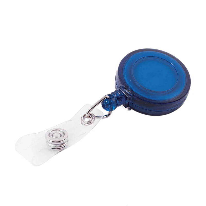 Carrete retráctil de identificación, insignia de retroceso, cordón, etiqueta de nombre, soporte para tarjeta, Clip de cinturón, Color azul, cantidad: 50 piezas