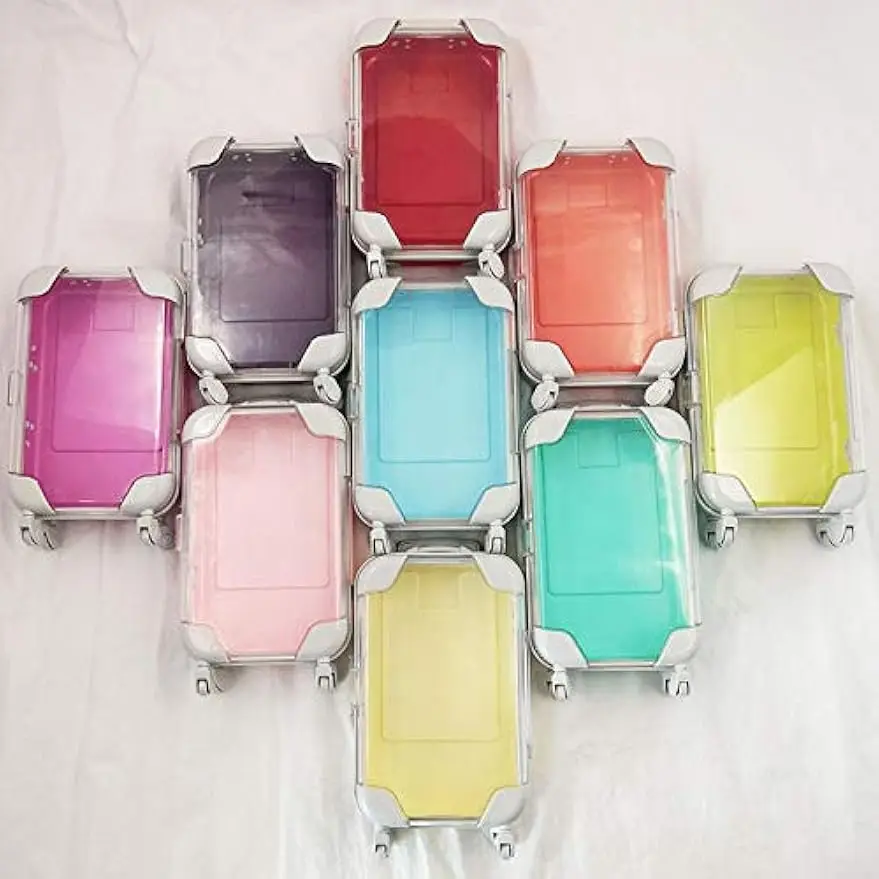 

10 шт., упаковочная коробка для накладных ресниц, розовые ресницы для багажа, чемодан, упаковка норковых ресниц, пушистый и вьющийся чехол, пустой, смешанный цвет